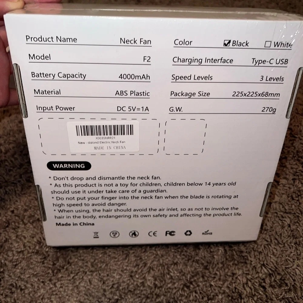 NIB Portable Neck Fan - Picture 3 of 12